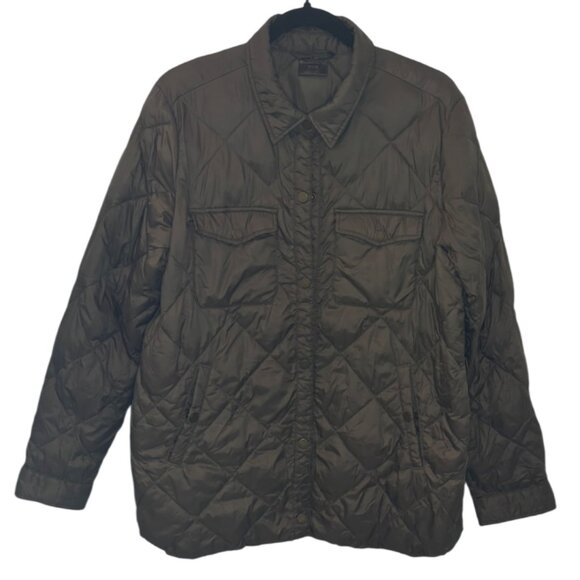 32 Degrees women's dark green puffer lightweight packable shirt jacket size L - Picture 4 of 8